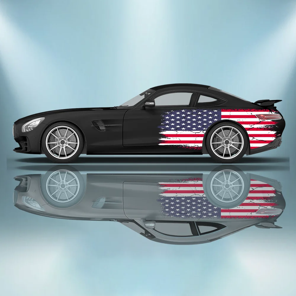 

Креативный дизайн американского флага, виниловая наклейка для автомобиля, самоклеящаяся наклейка из ПВХ, подходит для грузовиков, внедорожников, украшения, автоаксессуары