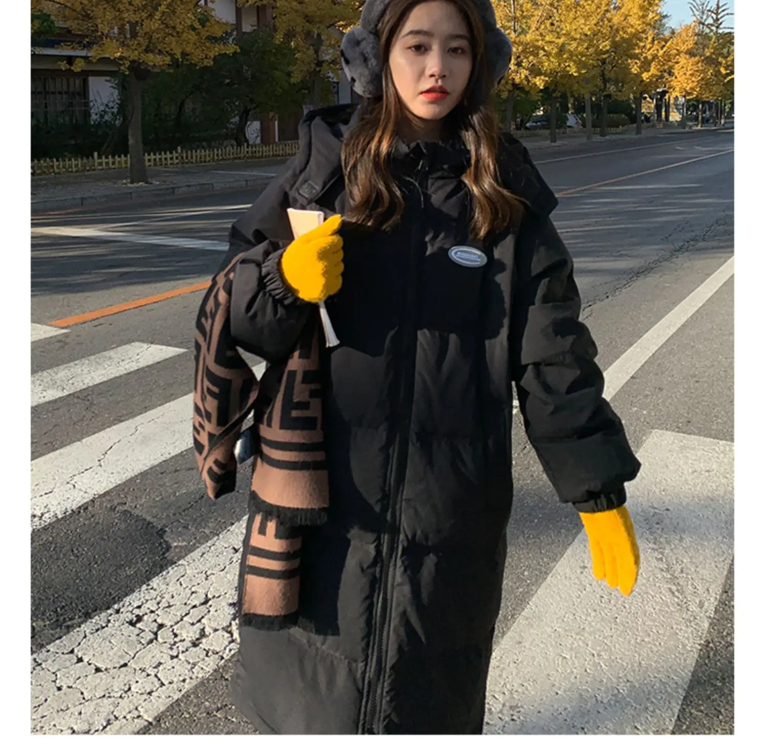 Dons- en katoenen jas dames halflang over de knie 2025, nieuwe losse winterkatoenen jas dames hot item dik katoen