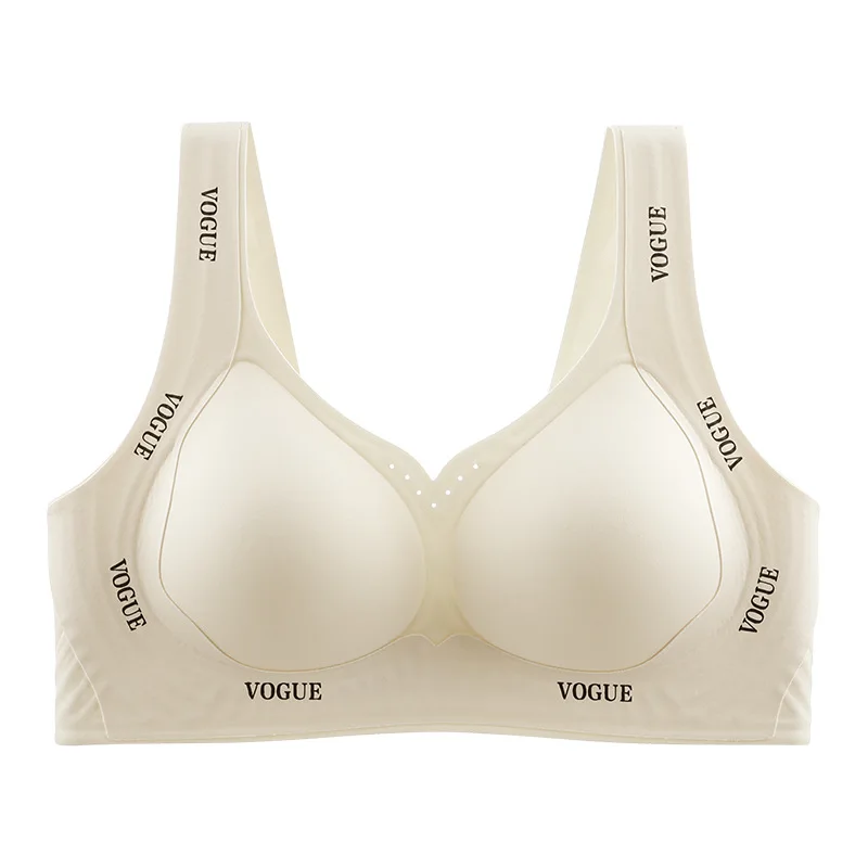 Damen-BH-Tanktop, Mädchen-BH, Push-up, nahtlos, ohne seitliche Po-Push-up-Effekte, fester Cup, Damen-BH, Vogue, dehnbar, 3/4-Cup-BH