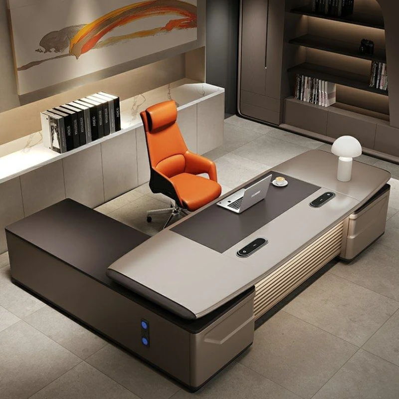 light luxury high-end Boss desk large simple modern executive president table offices Sedentary cajonera escritorio Furnitures