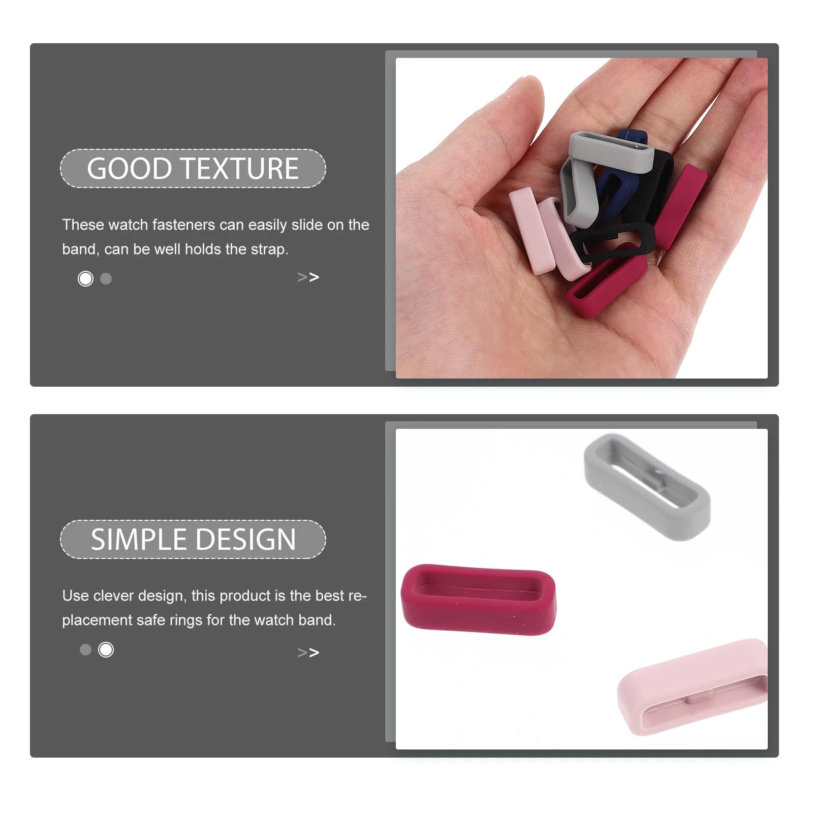 

10Pcs Silicone Watchband Retainer Durable Smooth Texture Easy to Use Watch Band Loop Watch Band Loop Watchband Holders