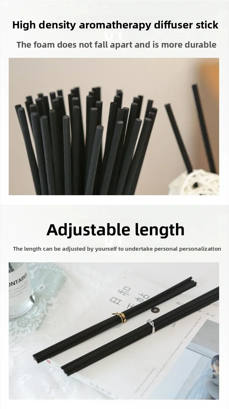 3mmx20cm Reed-Diffusor-Stäbchen aus Rattanfaser, Duftverdampfer-Stäbchen, Aroma-Diffusor-Ersatzstäbchen für Raumduftspender. – Detail 6