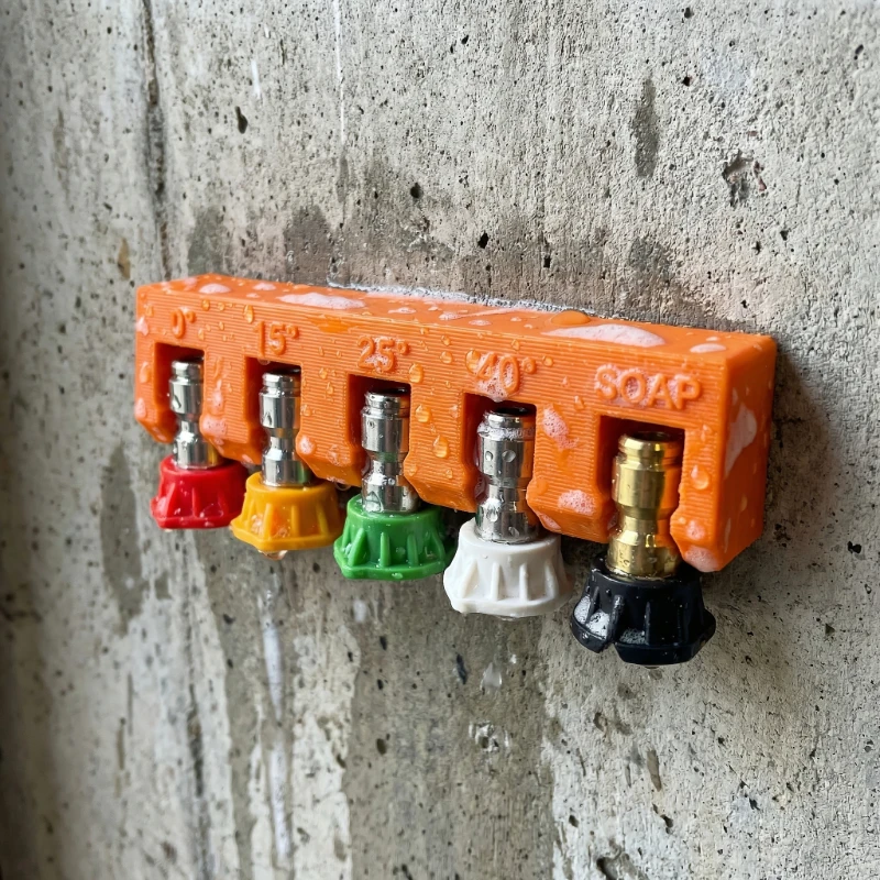 Quick Connect Nozzle Organizer Wall Mounted Pressure Washer Holder with Angle Markers Universal Car Wash Storage Accessory