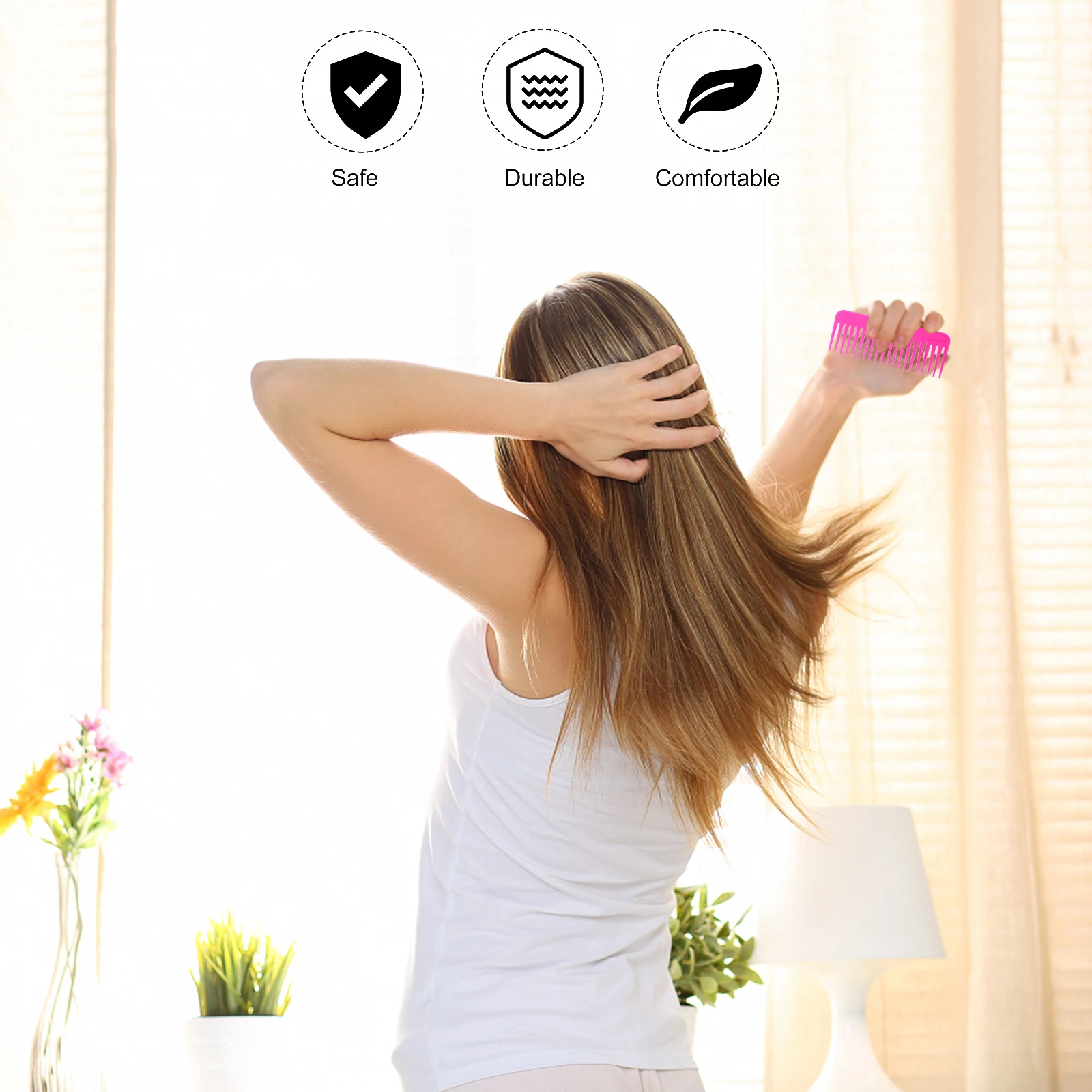 

4 Pcs Hair Comb Styling Anti Static Portable Abs Travel Brush Plastic Detangling All Types Professional Design