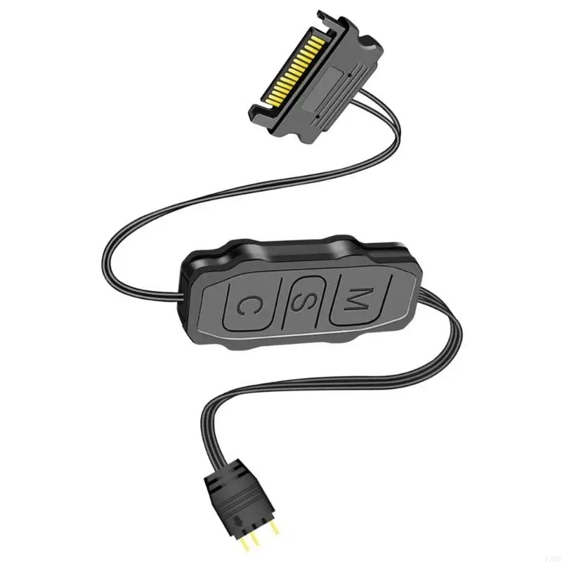 F68C ARGB คอนโทรลเลอร์ 3Pin 5V ARGB ตัวแยกสายเคเบิล LED Pin RGB ตัวควบคุม