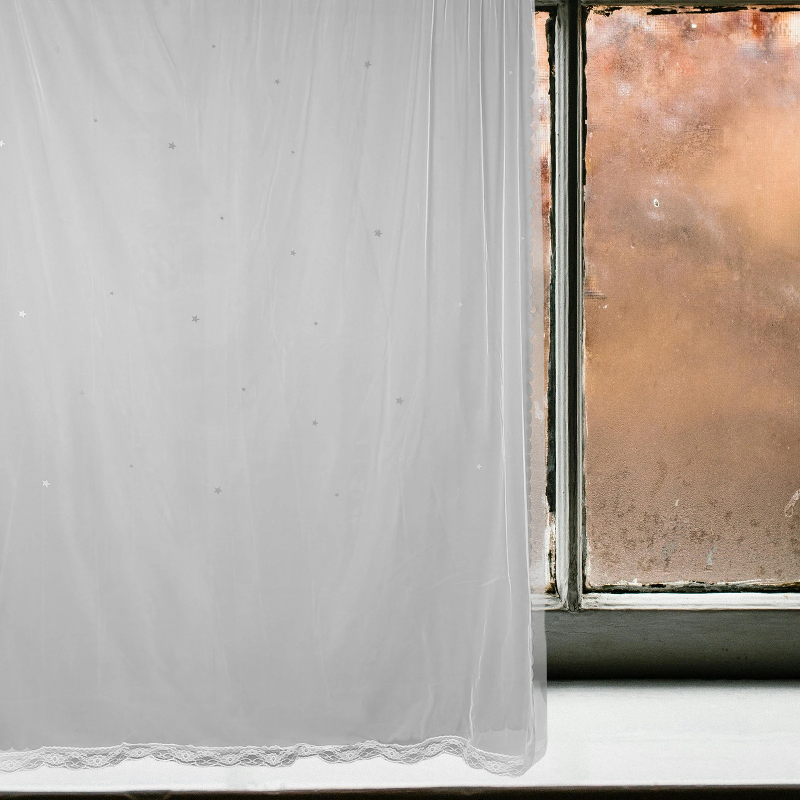 

Blackout Curtains Bedroom Drapes Patterned Polyester Full Shading Star Hollow Eyelet Double Layer Room Darkening Window Cover