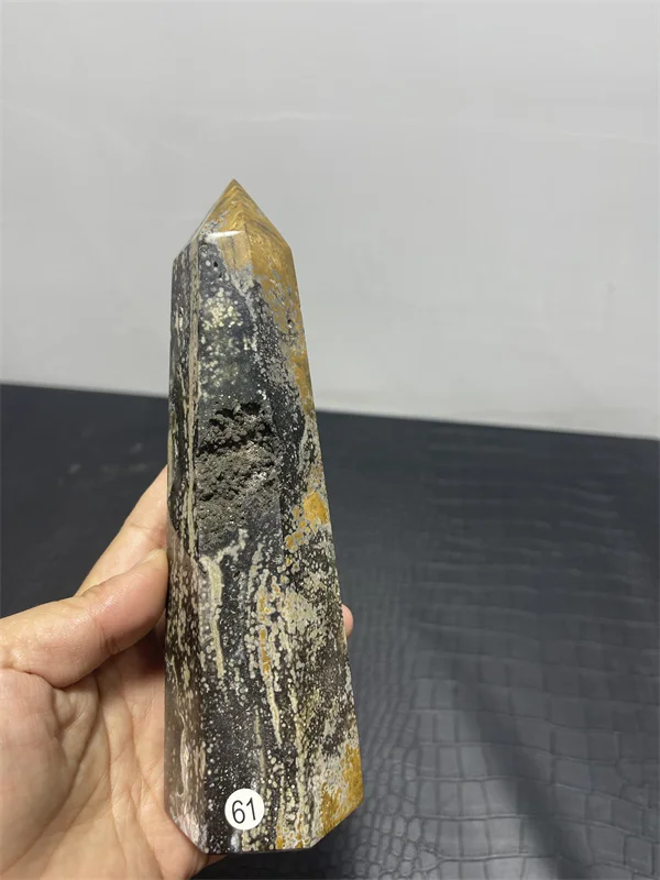 Natural Ocean Jasper Stones Tower Druzy Wand Point Energy Meditation Spiritual Healing Feng Shui Crystals Room Decortion