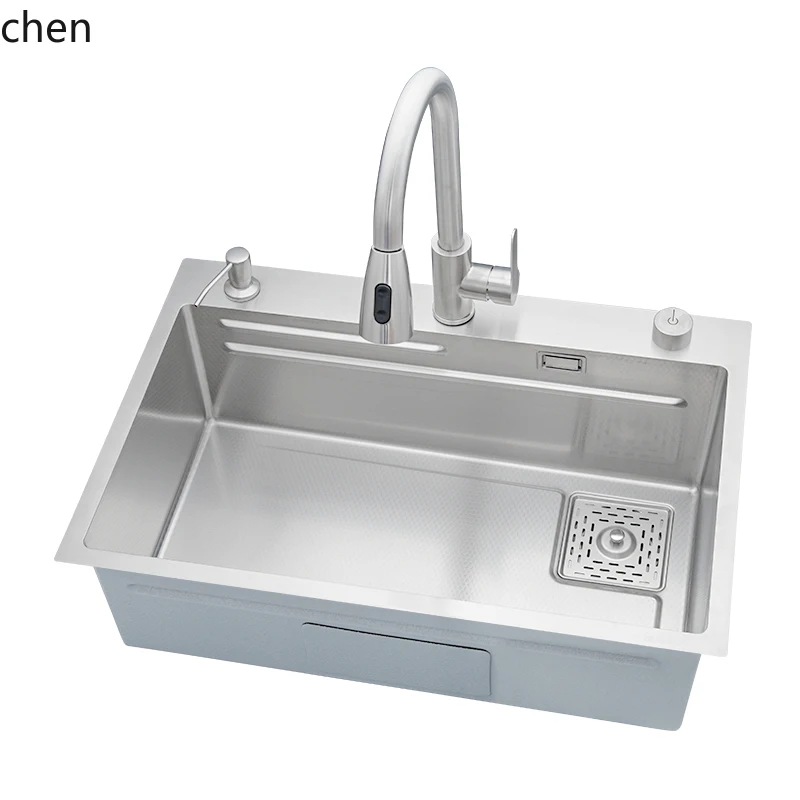 ZML Stainless Steel Sink Large Single Bowl Kitchen Sink Dishwashing Basin Undermount Sink Household