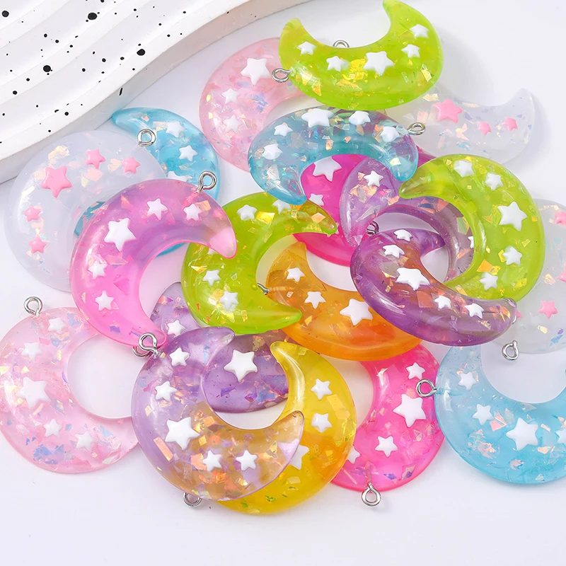 Duarte 20 Teile/los Nette Candy Farben Harz Mond Charms Anhänger für Schmuck Machen Ohrringe Halsketten Armbänder DIY Handwerk Liefert