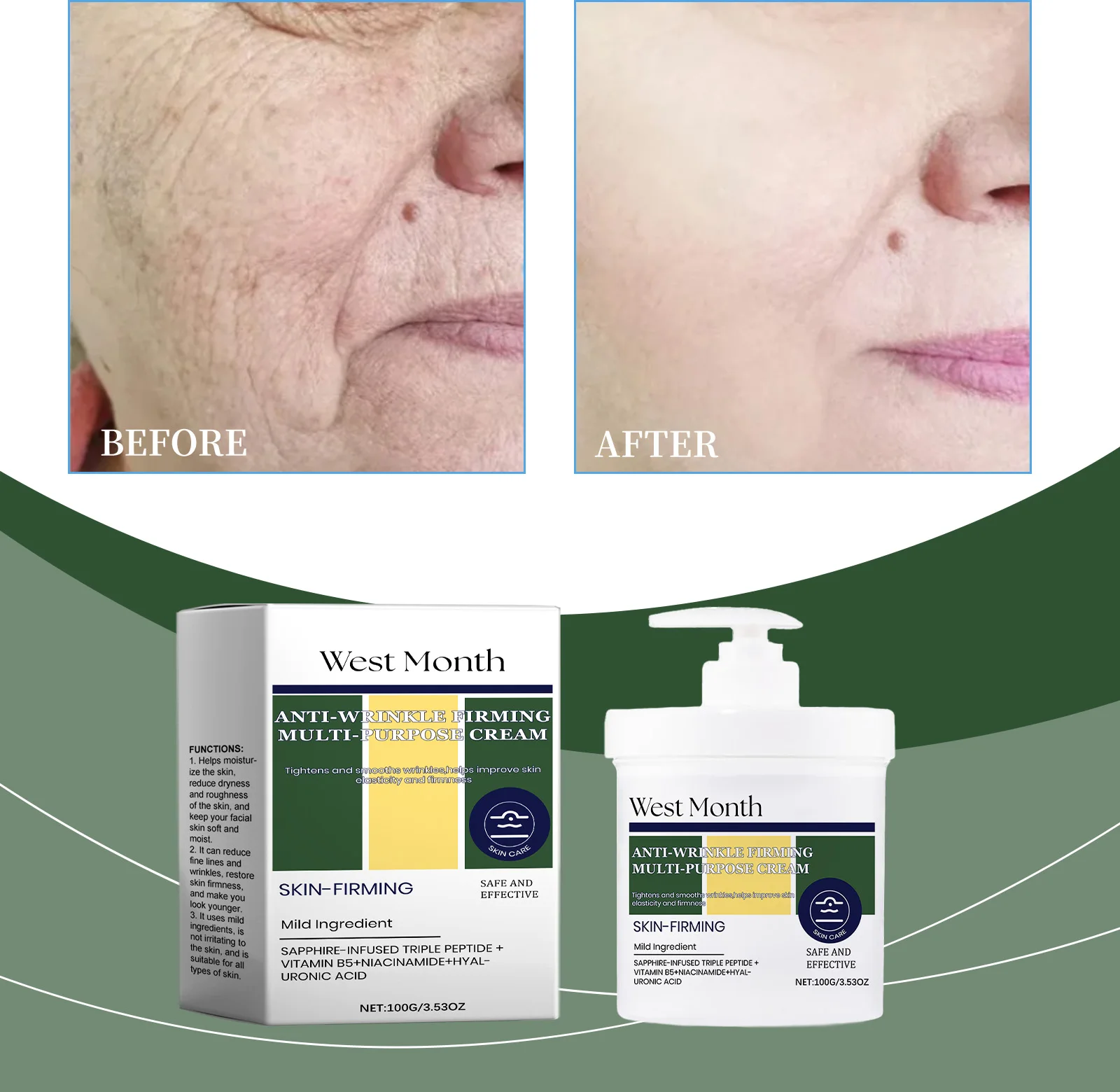 Anti-wrinkle Firming Multi-purpose Cream Moisturizing Tightens and Smooths Wrinklos,helps Improve Skin Elasticity and Firmness