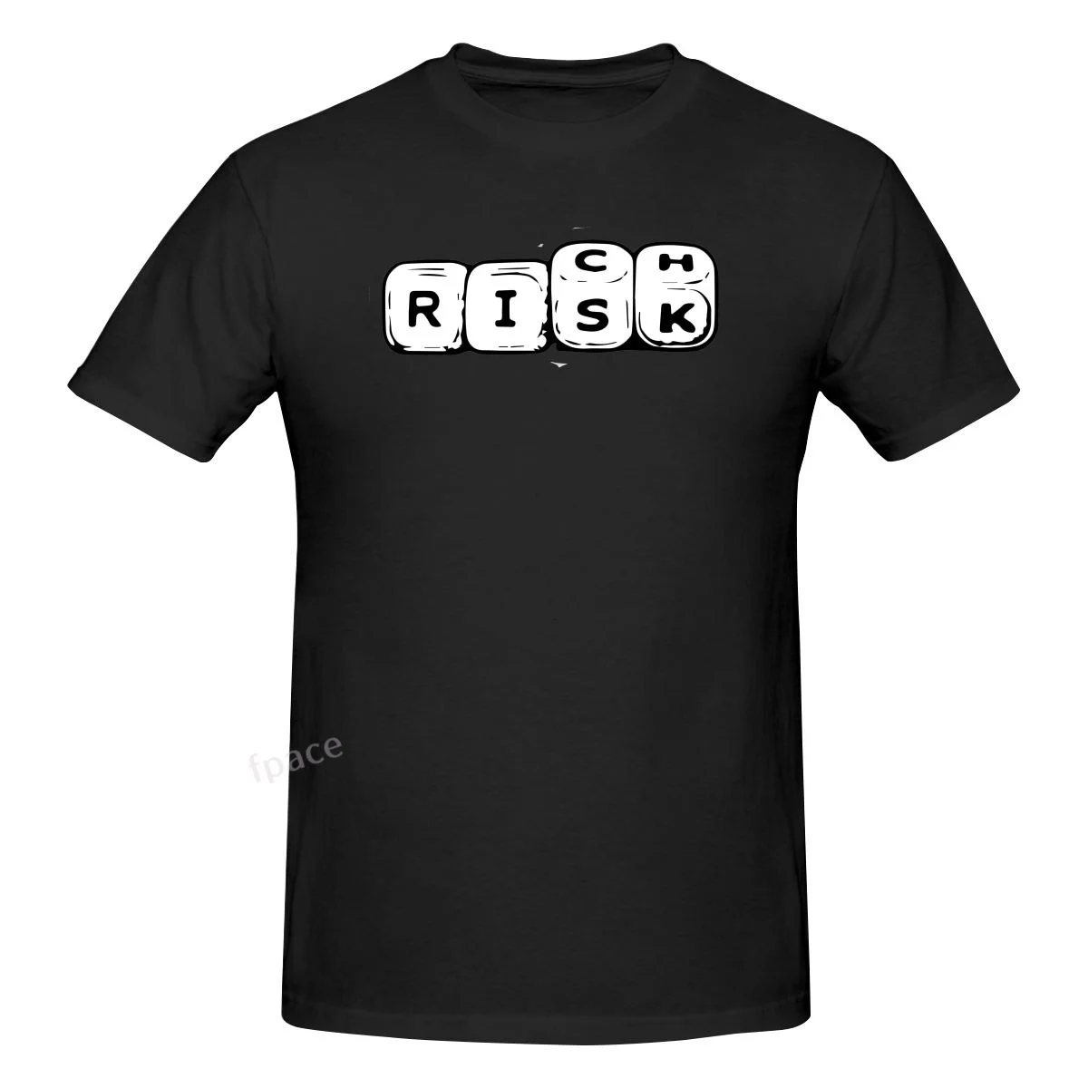 

RICH OR RISK Casual Cotton Summer Men Clothing Tops Men's Basic Short Sleeve T-Shirt