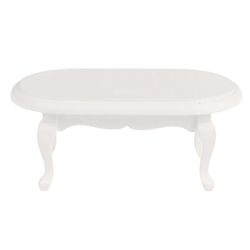 1개 인형집 미니어처 나무 티테이블 모델 미니 시뮬레이션 화이트 티 테이블 인형집 장식 가구 장난감 액세서리-장난감