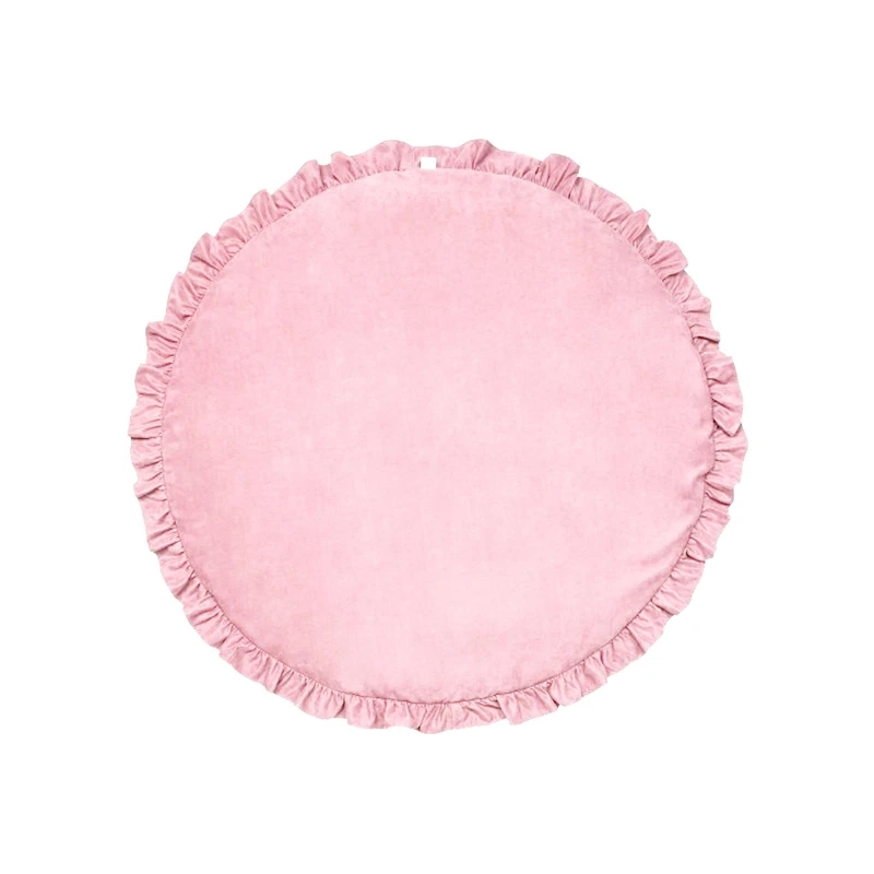 Tapis de jeu rond en dentelle pour bébé, couleur unie, pour ramper, pour sol de chambre d'enfant, décor de chambre d'enfant