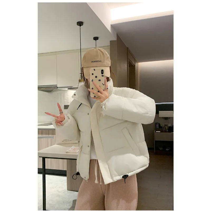 2024 neue kurze Baumwolljacke Winter Daunenjacke Baumwolle Damen Übergroße Brotjacke
