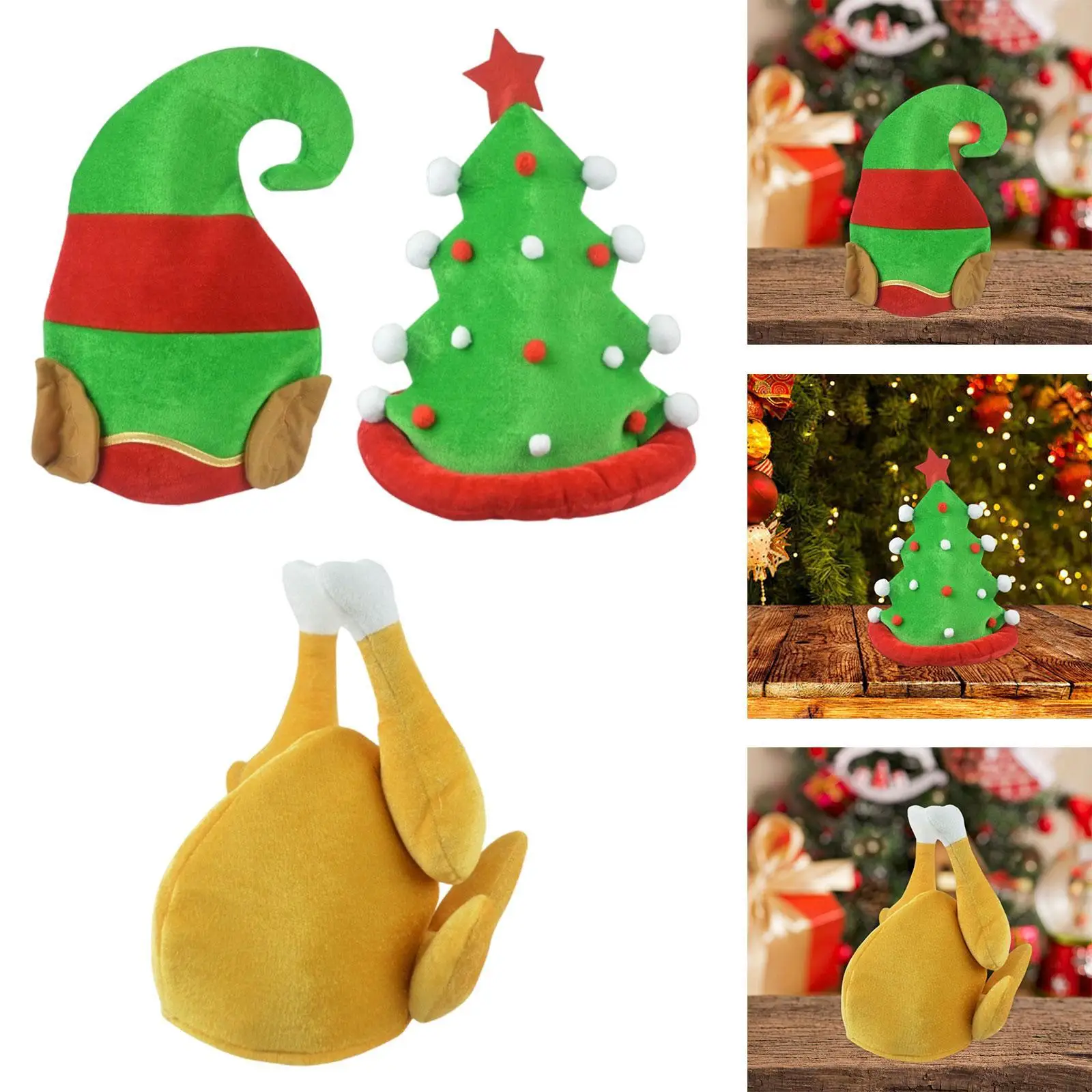 

Funny Christmas Hat Winter Decorative Headdress Cap Novelty Hat for Cosplay Party Favors Festival Masquerade Celebrations