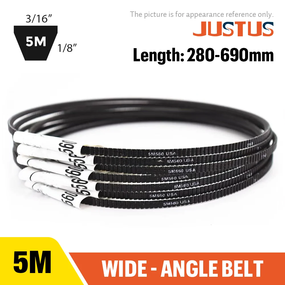 

GATES 5M Wide-angle belt 280-690mm For Harbor Freight Lathe Drive Belt Transmission Triangle Belt