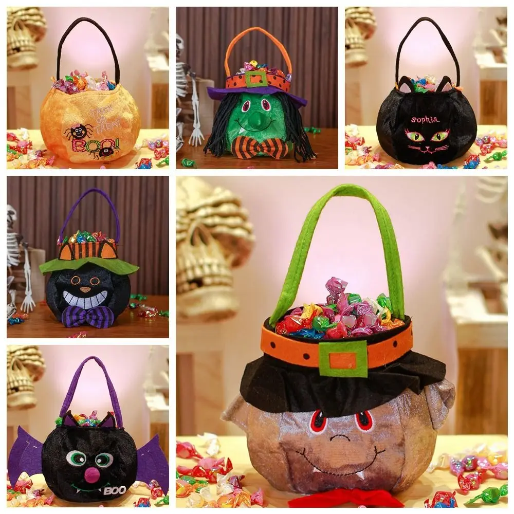 Storage Bucket Halloween Candy Drawstring Bag Gifts Pouch Non-woven Trick or Treat Bag with String Bag Pumpkin Bag Children