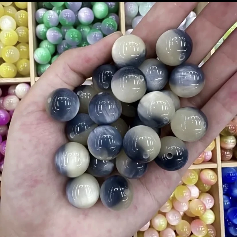 New style 100pcs/lot 16mm color print geometry rounds shape resin straight holes beads diy jewelry earring/bracelet accessory