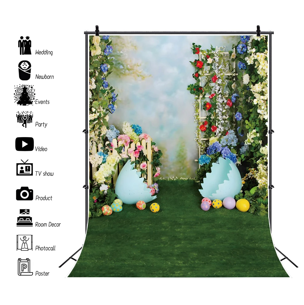 Primavera páscoa coelho flor ovos piso de madeira recém-nascido chá de bebê aniversário pano de fundo fotografia vinil para estúdio foto
