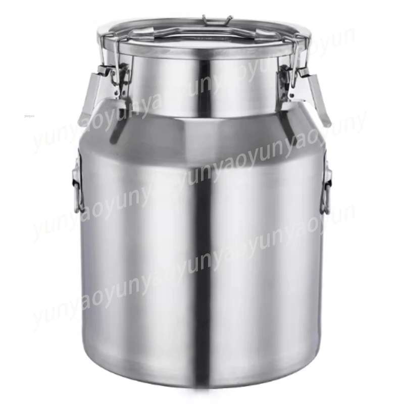 Food Grade 304 Stainless Steel Airtight Sealed Bucket Household Storage Barrel Grain Oil Milk Moisture Proof Sealable Container