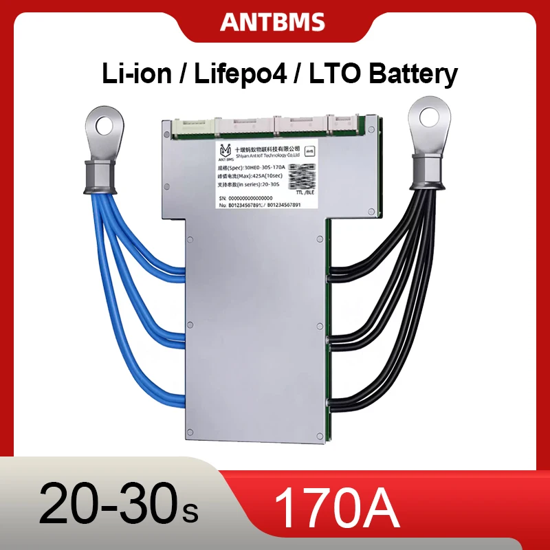 

SMART BMS ANT 20S-30S 170A BMS FOR Electric Vehicles Industrial Equipment RS485 WITH BT UART APP FOR Energy Storage 72V 84V 96V