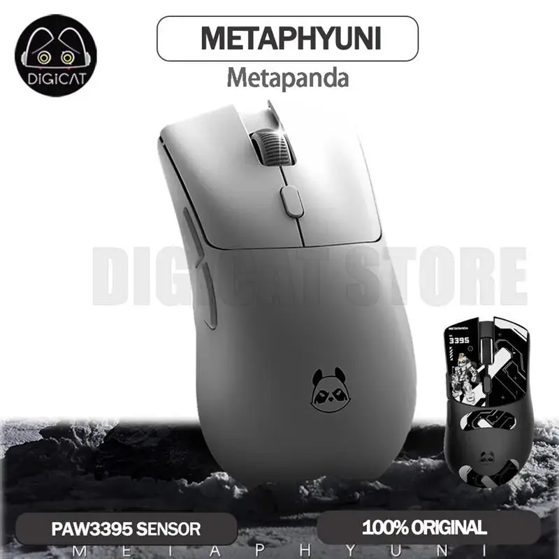 Metaphyuni Metapanda Gamer Mouse 3Mode 2.4G Bluetooth Wireless Mouse PAW3395 26000DPI Office Esport Gaming Mice For Windows Gift