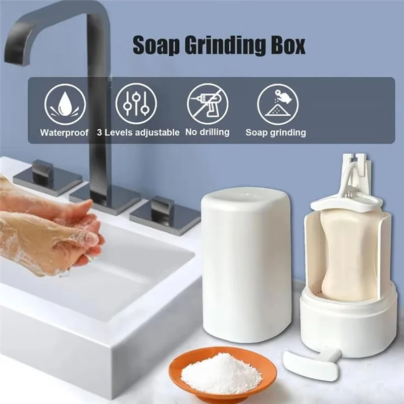 

-Y66A Bar Soap Grinder Solid Soapy Bar Grinding Box Holder Wall Mounted Crusher Mincer Refillable Soapy Bar Dispenser For Home