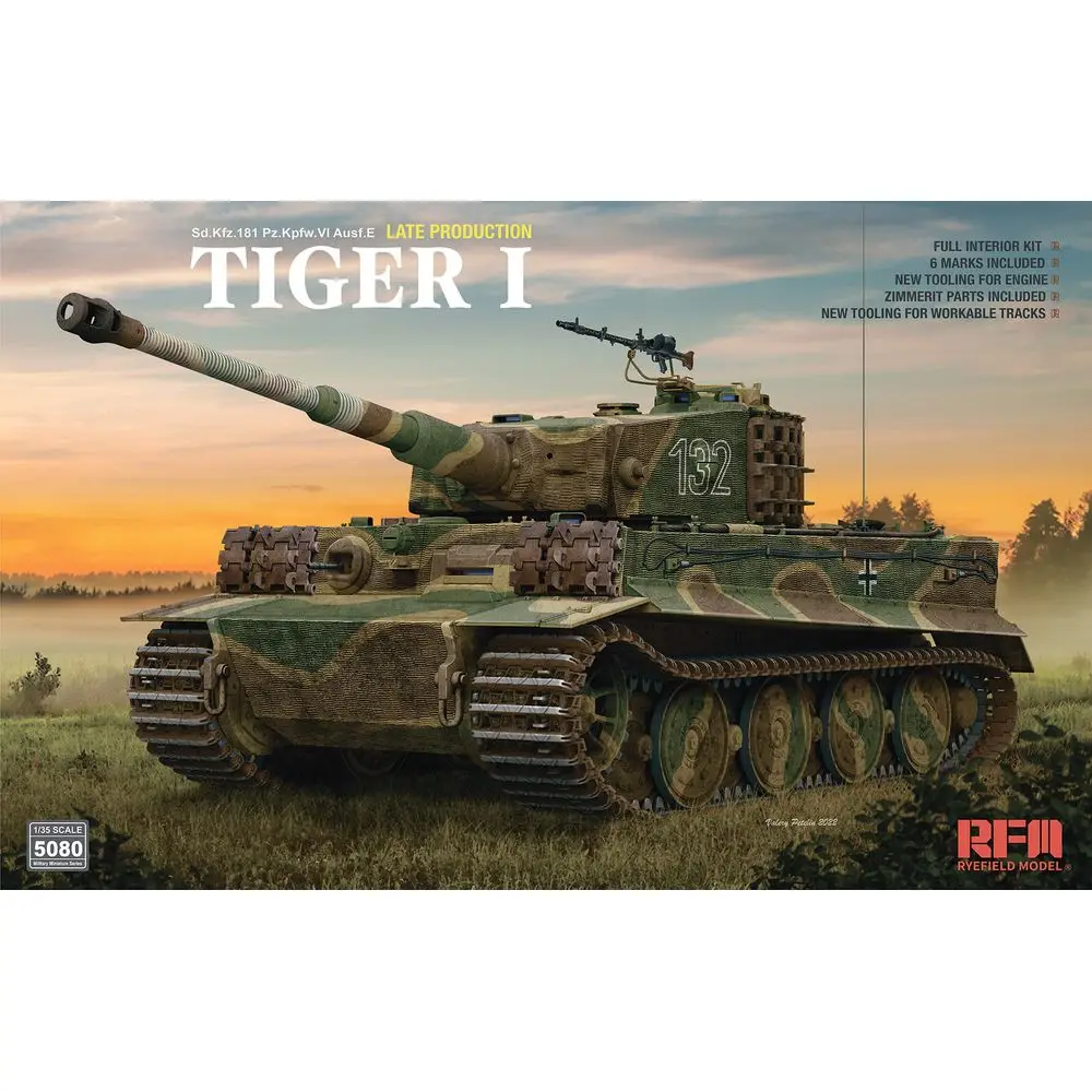 

RYEFIELD MODEL RM-5080 1/35 Sd.Kfz.181 Pz.Kpfw.VI Ausf.E Tiger I Late Production - Scale Model Kit