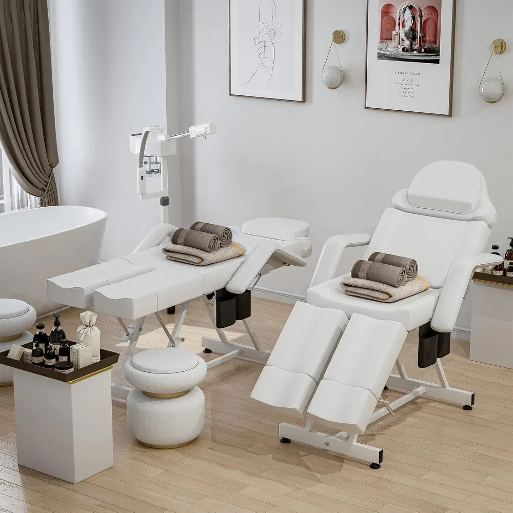 Wielofunkcyjny stół do tatuażu na twarzy Paddie z 2 regulowanymi dzielonymi nogami/kieszenią do przechowywania do masażu Spa Esthetician