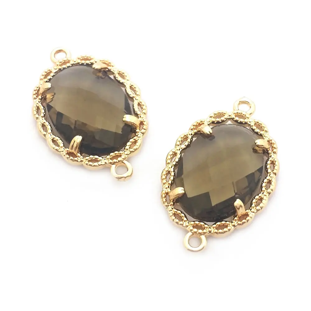 18K Gold Color Lace Frame Oval Shape Connect Charms Pendants High Quality Necklace Earrings Accessories Rosediy official-website