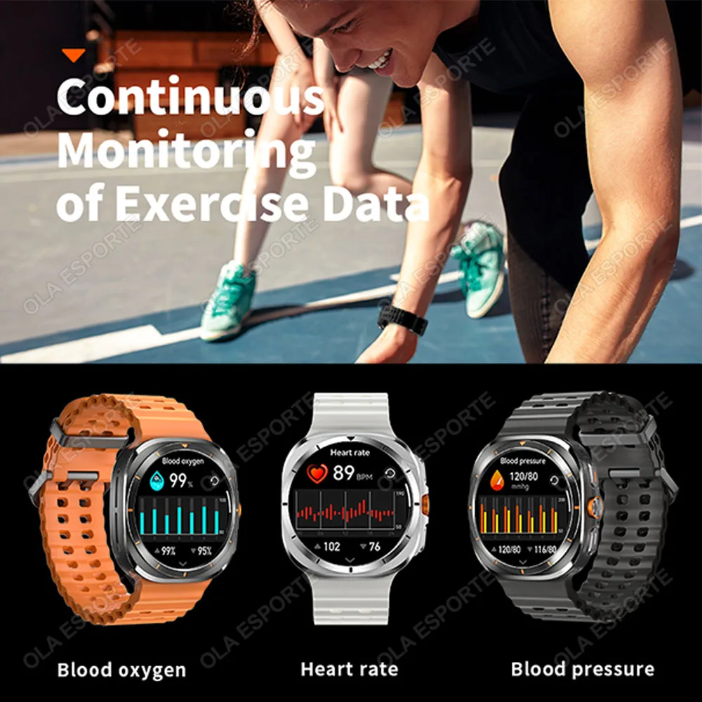 For Samsung Galaxy Watch 7 Ultra GPS Smart Watch Women Outdoor Waterproof Sports Man AMOLED BT Call IP68 Galaxy 6 Smartwatch New