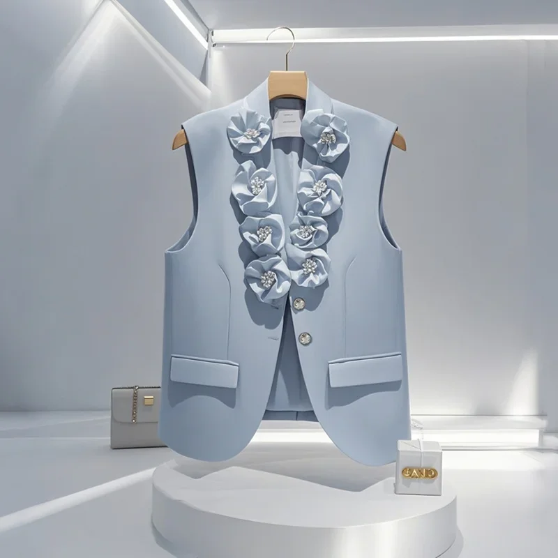 

LIBIELIY New 2025 Fashion Suit Vest Women Women's Waistcoat Loose Spring Autumn Korean Sleeveless Casual Blazer Vests Coats Fema