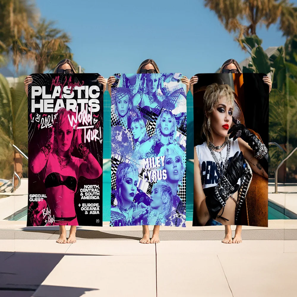 

Pop Singer Miley Cyrus Big Microfiber Beach Towels Quick Dry Towel Sand Beach Towels Pool Towel For Travel Swim Pool Yoga