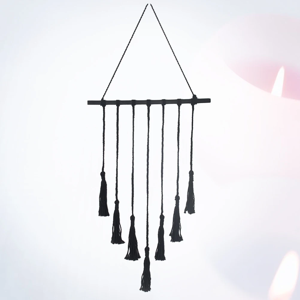 ديكور مكرامية معلق على الحائط مع مشبك عرض يدوي للصور، شماعة خشبية #3