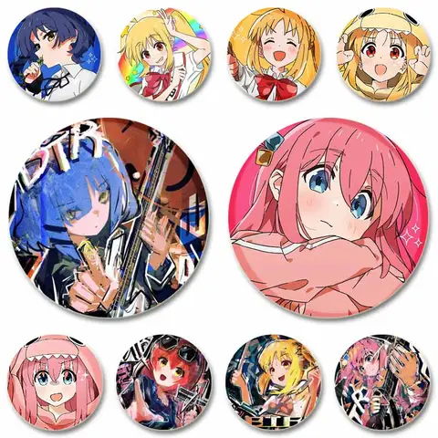 Bocchi The Rock 피규어 배지 Anime Ryou Yamada Hitori Gotoh Ikuyo Kita Nijika Ijichi 브로치 핀 카와이 코스프레 배지 가방