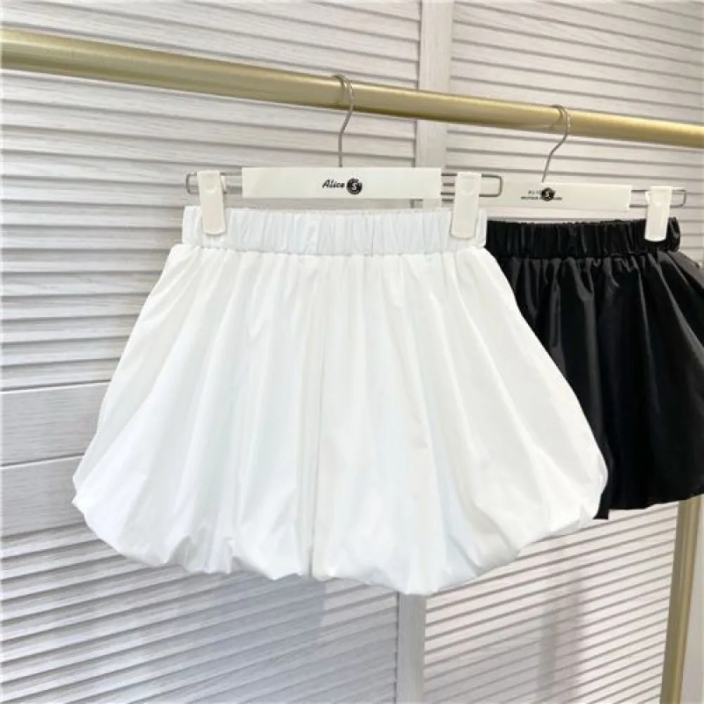 Fashion Terylene High-waisted a-line Shorts High Waist a-word Baggy Bloomers Stretchy Wide Leg Bloomers Women