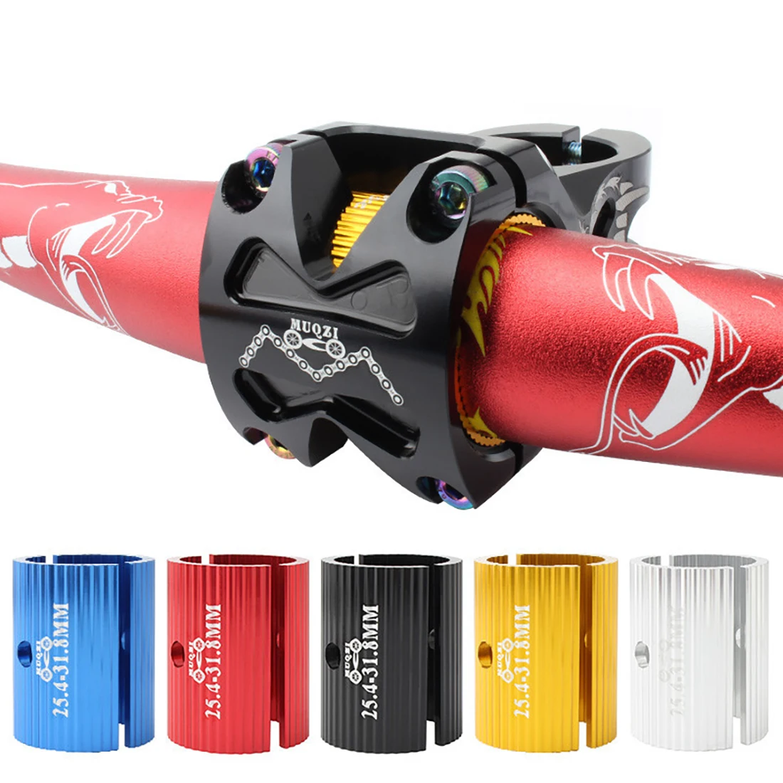 1Pair Bike Handlebar Shim 25.4mm To 31.8mm 31.8mm To 35mm Aperture Adjust Adapter MTB Road Bicycle Bar Stem Reducer