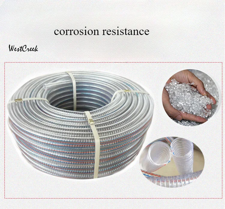 WESTCREEK 1 Meter PVC Wire reinforced hose armoured  steel  Braided Flexible tube Oil resistant antifreeze