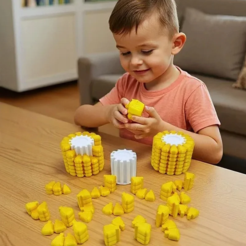 3D Printed Corn Fun Magic Cube Tetris Jigsaw Puzzle Toys Creative Stress Relief Unlock Brain Burning Teaser Desktop Novelty Gift