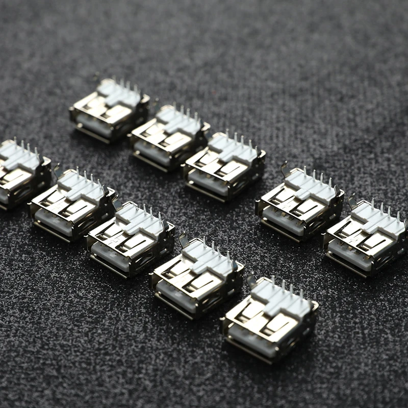 10Pcs USB Type A Standard Port Female Solder Jacks Connector PCB Socket