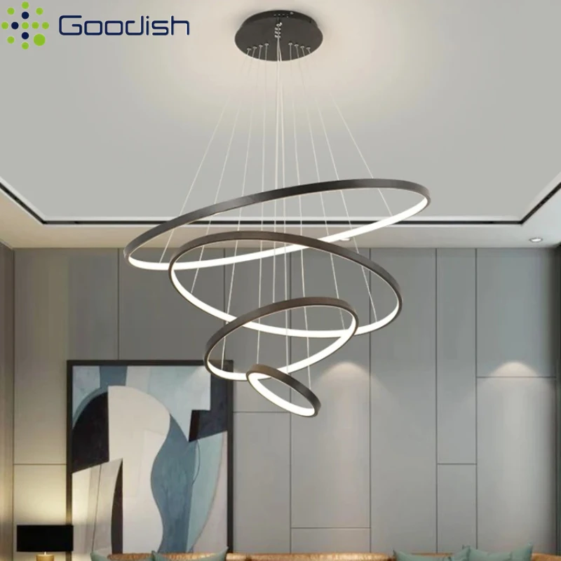 

Современные светодиодные круглые люстры для виллы, минималистичные подвесные светильники для гостиной, столовой, холла отеля, украшения дома, подвесные светильники