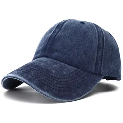 Boné unisex de cor sólida, boné liso ajustável, chapéus vintage snapback de algodão lavado para mulheres e homens