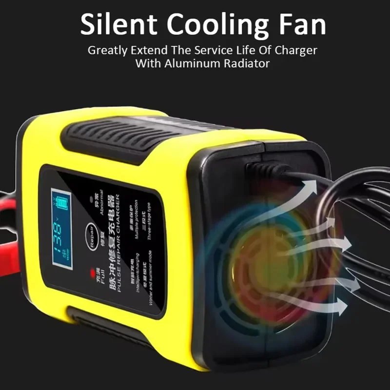 12V 6A Full Automatic Car Battery Charge Device Digital Pulse Repair Charger Intelligent Power Charge Pulse Repairing Chargers