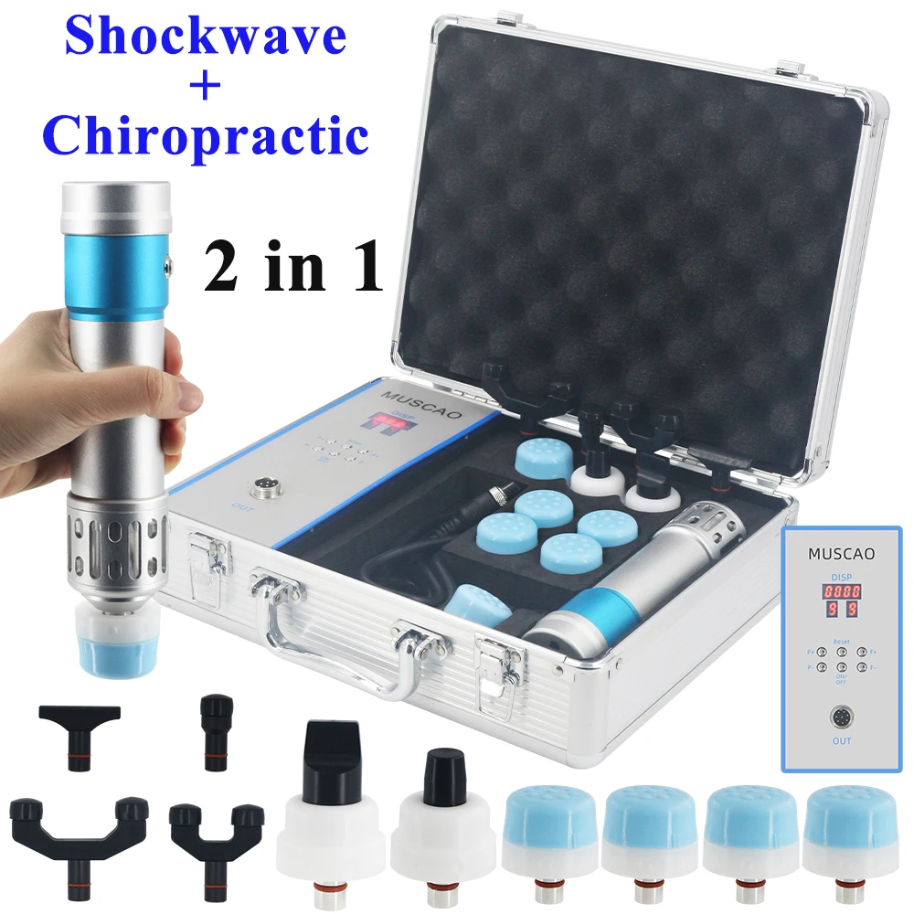 

NEW Shockwave Therapy Machine Physiotherapy Reduce Pain Body Massager Chiropractic Correction 2 in 1 Shock Wave