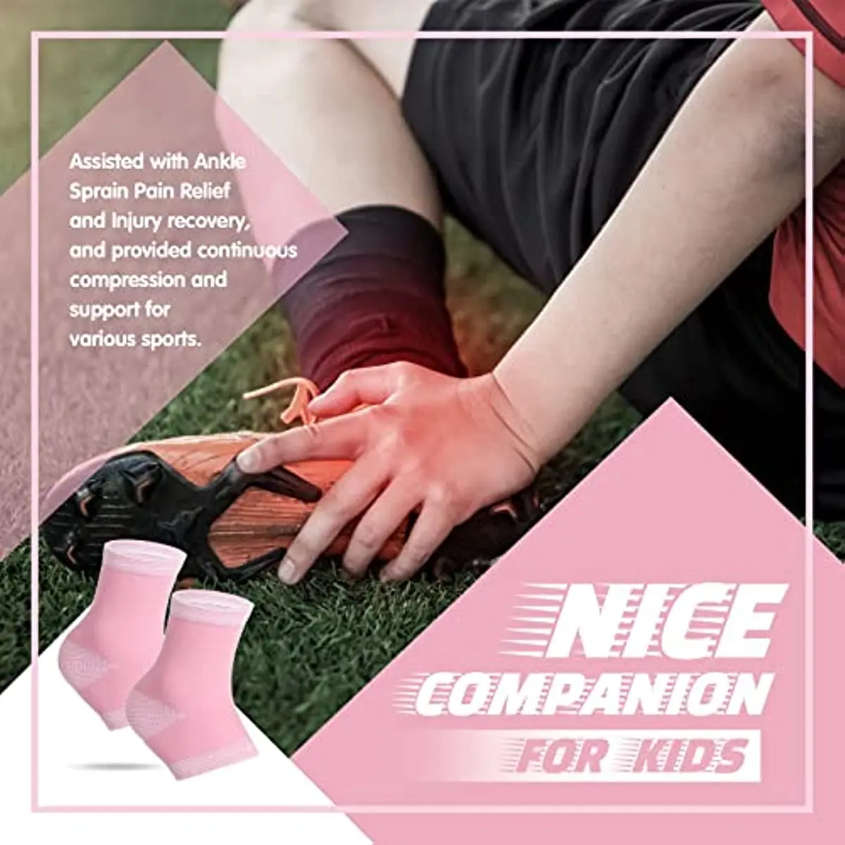 1Pair Children Kids Ankle Compression Brace Support For Cycling Running Fitness Boys Girls Playing Sports Safety Guard Protector