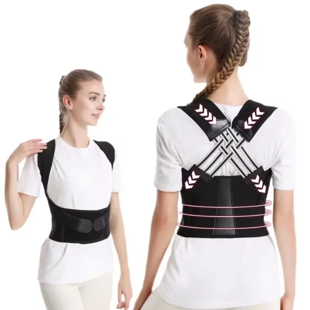 

New Adjustable Adult Back Brace Posture Corrector Belt for Shoulder Full Back Support Sitting Position Pain Relief Straightener