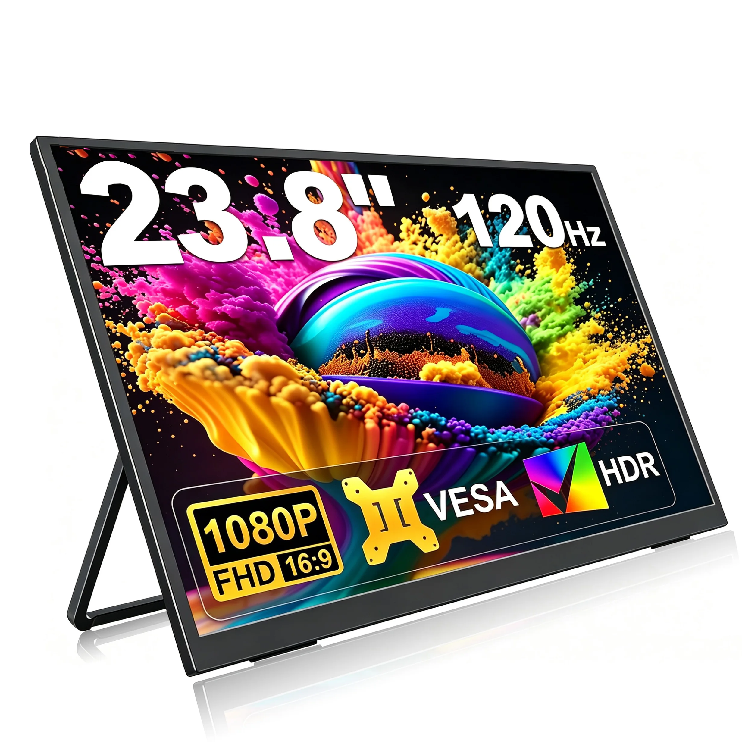 23.8 Inch 120Hz 1920*1080 FHD Portable Monitor 100%sRGB IPS Gaming Screen External Extension Display for Laptop Phone Notebook