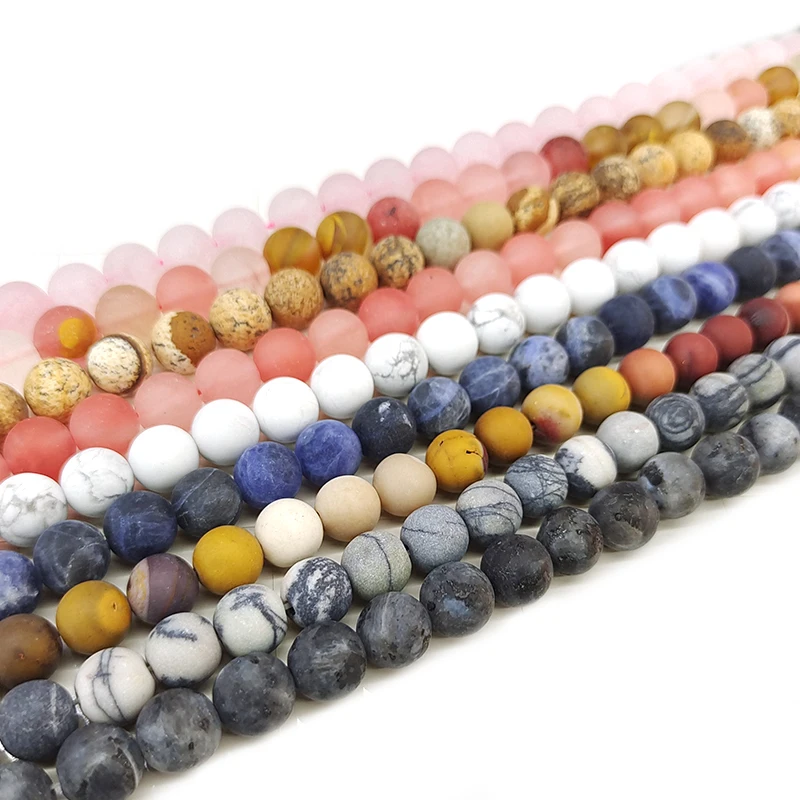 6/8/10mm Matte Stone Beads Natural Stone Beads Round Loose Spacer Beads For Jewelry Making DIY Bracelet Necklace Accessories image 2