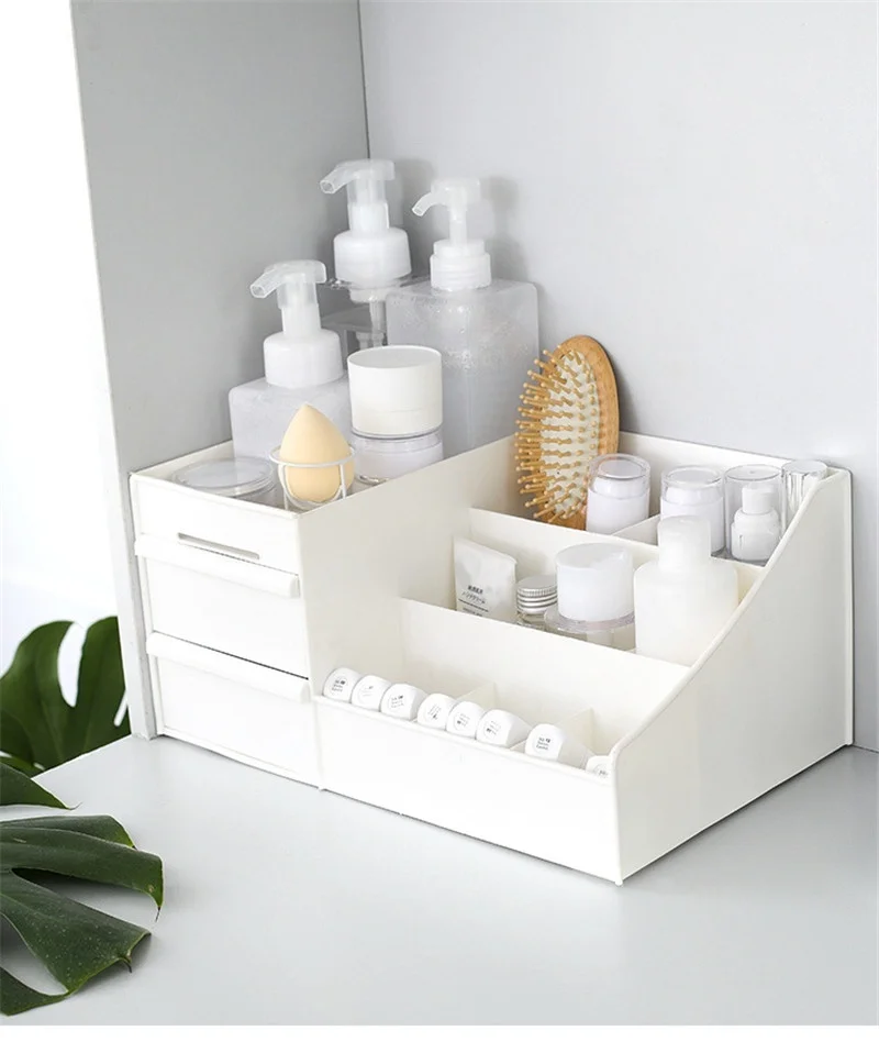 Large Capacity Cosmetic Storage Box Drawer Makeup Organizer Dressing Table Skin Care Rack House Container Mobile Phone Sundries