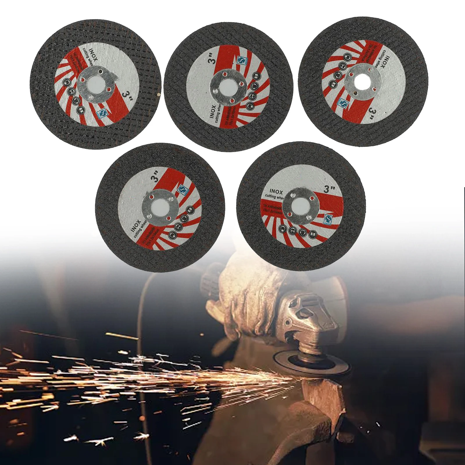 미니 커팅 디스크 원형 송진 그라인딩 휠, 톱날 각도 연마기 부착 커팅 연마 디스크 키트, 75mm, 5 개